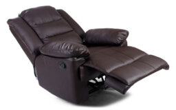 SquareBoxx Kensington Leather Latch Recliner Armchair - Brown - thumbnail 5