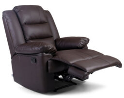 SquareBoxx Kensington Leather Latch Recliner Armchair - Brown - thumbnail 4