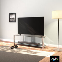 "Avf Classic 1.4M Glass Corner Tv Stand With Cable Management For Tvs Up To 65"" - Clear & Chrome" - thumbnail 3