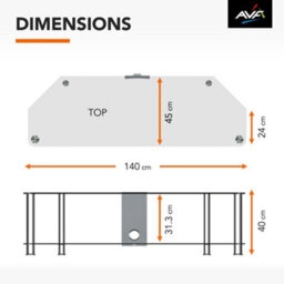 "Avf Classic 1.4M Glass Corner Tv Stand With Cable Management For Tvs Up To 65"" - Clear & Chrome" - thumbnail 6
