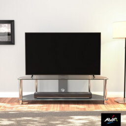 "Avf Classic 1.4M Glass Corner Tv Stand With Cable Management For Tvs Up To 65"" - Clear & Chrome" - thumbnail 4