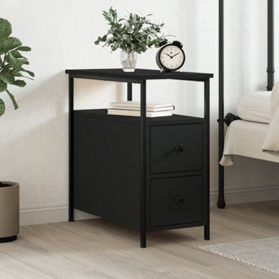 Vidaxl Bedside Cabinet Black 30X60X60 Cm Engineered Wood - image 1