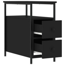 Vidaxl Bedside Cabinet Black 30X60X60 Cm Engineered Wood - thumbnail 6