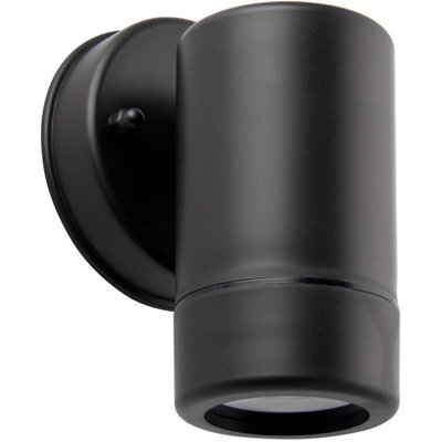Outdoor Ip44 Spot Downlight - Dimmable 7W Gu10 Led - Black Wall & Clear Pc - image 1