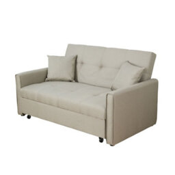 Home Source Charleston Extra Wide 2 Seater Linen Beige Double Sofa Bed - thumbnail 8