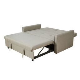 Home Source Charleston Extra Wide 2 Seater Linen Beige Double Sofa Bed - thumbnail 9