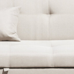 Home Source Charleston Extra Wide 2 Seater Linen Beige Double Sofa Bed - thumbnail 2