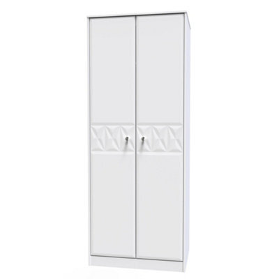 San Jose Ready Assembled Contemporary Matt White Tall Double Wardrobe (H)1970mm (W)770mm (D)530mm - image 1
