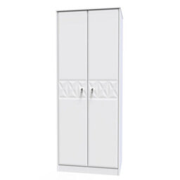 San Jose Ready Assembled Contemporary Matt White Tall Double Wardrobe (H)1970mm (W)770mm (D)530mm - thumbnail 1