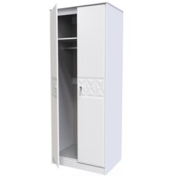 San Jose Ready Assembled Contemporary Matt White Tall Double Wardrobe (H)1970mm (W)770mm (D)530mm - thumbnail 2