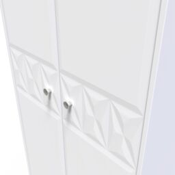 San Jose Ready Assembled Contemporary Matt White Tall Double Wardrobe (H)1970mm (W)770mm (D)530mm - thumbnail 3