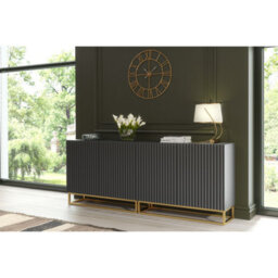 Sideboard Ripple Duo 200Cm - Dark Grey With Fluted Doors - thumbnail 5