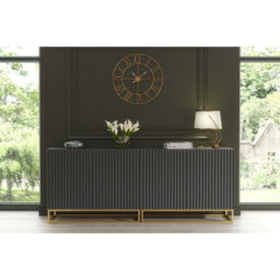 Sideboard Ripple Duo 200Cm - Dark Grey With Fluted Doors - thumbnail 2