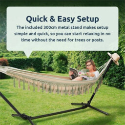 Heavy Duty Steel Hammock Stand Outdoor Portable Green - thumbnail 3