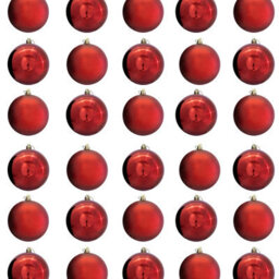 Christmas Tree World 10Cm Red Bauble Set Shiny/matt (40 Pc) - thumbnail 1