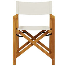Berkfield 6 Piece Folding Garden Chairs Cream White Fabric - thumbnail 4