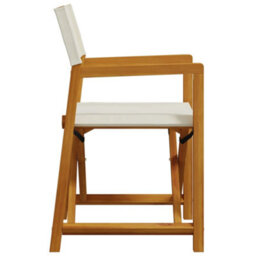 Berkfield 6 Piece Folding Garden Chairs Cream White Fabric - thumbnail 5