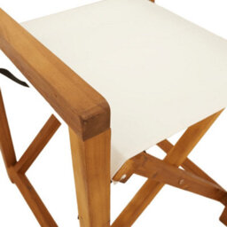 Berkfield 6 Piece Folding Garden Chairs Cream White Fabric - thumbnail 8