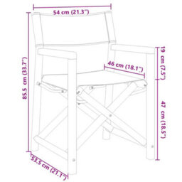 Berkfield 6 Piece Folding Garden Chairs Cream White Fabric - thumbnail 9