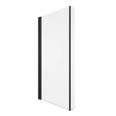 Plum&clay Lazaro Black L-Shape Pivot Bath Screen (W)820mm (H)1600mm - image 1