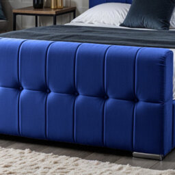 UKBEDFURNITURE Orlando Blue Plush Valvet Upholstered Bed Frame Only- Blackboard - 48 Inch Headboard - thumbnail 3