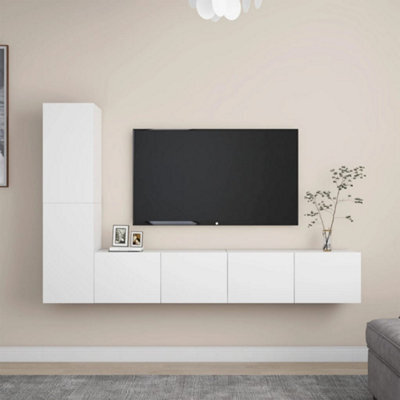 Berkfield 4 Piece Tv Cabinet Set White Engineered Wood - image 1