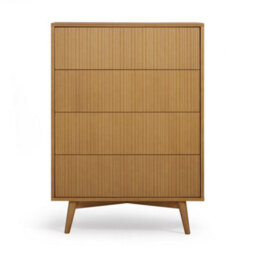 Teamson Home Tremolo Chest Of Drawers 4 Fluted Push-Open Drawer Bedroom Dresser, Natural - thumbnail 6