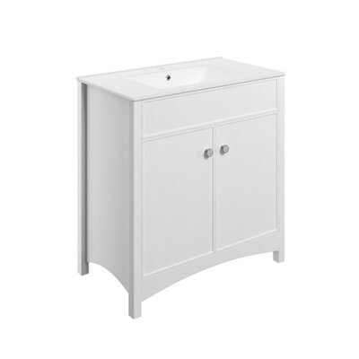 Exbury White Ash Freestanding Vanity Unit & Basin Set (W)810mm (H)835mm - image 1