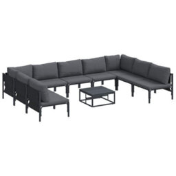 Berkfield Sturdy Garden Sofa Set 10 Pcs Anthracite Steel
