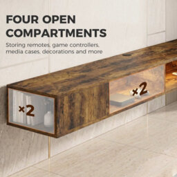 Tv Stand With Rgb Led Lights For 75-Inch Tv, Rustic Brown - thumbnail 4