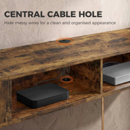 Tv Stand With Rgb Led Lights For 75-Inch Tv, Rustic Brown - thumbnail 5