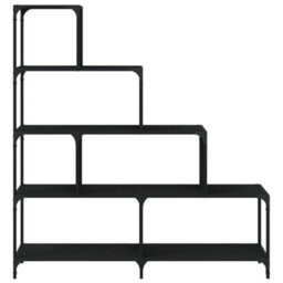 Berkfield Sturdy Bookcase 4-Stair Black 139X33.5X149 Cm Engineered Wood - thumbnail 5