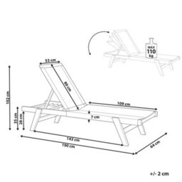 Beliani Sun Lounger Prossedi Reclining Acacia Wood Green - thumbnail 3
