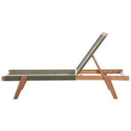 Beliani Sun Lounger Prossedi Reclining Acacia Wood Green - thumbnail 6