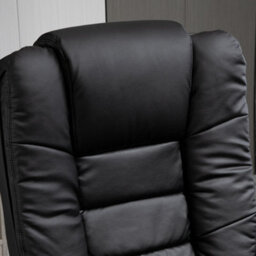 Homcom Swivel Manual Recliner And Footrest Set Pu Leather Lounge Chair Black - thumbnail 8