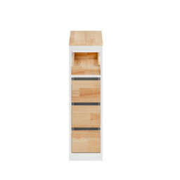 Sobuy Bathroom Side Cabinet With 4 Drawers And Wheels 25.6X9.1X32.3 Inch Load Capacity 40 Kg Bzr54-Iii-Nw - White - thumbnail 3