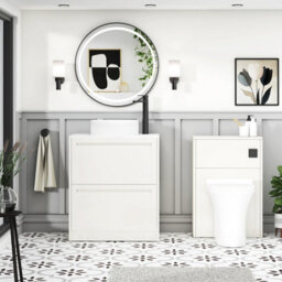 Royal Bathrooms Royal Bathroom Elmore 700mm Classic White Freestanding Countertop Bathroom Vanity Unit 2 Drawer With Round Basin - thumbnail 5