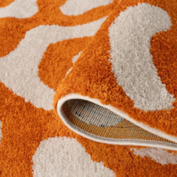 The Rugs Joli Orange And White Abstract Doodle Rug Soft Dense Pile Easy To Clean And Pet Friendly For Living Rooms And Bedrooms - thumbnail 6