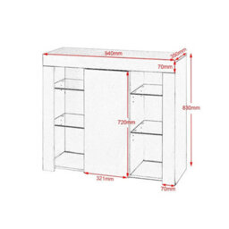 White And Grey Modern High Gloss Led Tv Cabinet - thumbnail 2