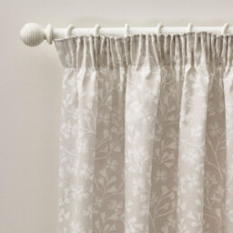 Catherine Lansfield Brooke Floral 46X54 Inch Lined Pencil Pleat Curtains Two Panels Natural - thumbnail 1