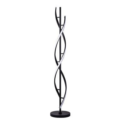 Darphe 150Cm Black Creative Swirling Led Floor Lamp, Living Room White Light Corner Lamp With Foot Switch - image 1