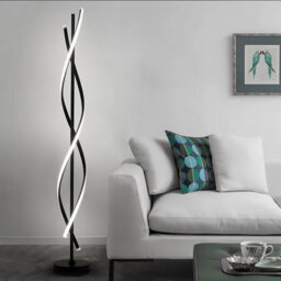 Darphe 150Cm Black Creative Swirling Led Floor Lamp, Living Room White Light Corner Lamp With Foot Switch - thumbnail 5