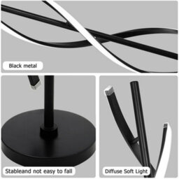 Darphe 150Cm Black Creative Swirling Led Floor Lamp, Living Room White Light Corner Lamp With Foot Switch - thumbnail 4