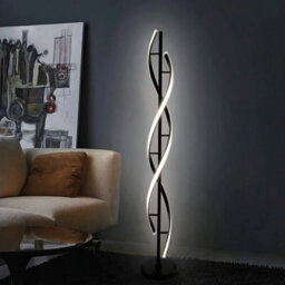 Darphe 150Cm Black Creative Swirling Led Floor Lamp, Living Room White Light Corner Lamp With Foot Switch - thumbnail 3