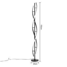 Darphe 150Cm Black Creative Swirling Led Floor Lamp, Living Room White Light Corner Lamp With Foot Switch - thumbnail 7