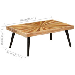 Berkfield Coffee Table Solid Mango Wood 90X55X36 Cm - thumbnail 6