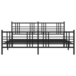 Berkfield Metal Bed Frame Without Mattress With Footboard Black 193X203Cm - thumbnail 4
