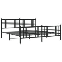 Berkfield Metal Bed Frame Without Mattress With Footboard Black 193X203Cm - thumbnail 3