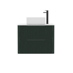 Royal Bathrooms Avenza 800mm Deep Moss Green Wall Hung Bathroom Countertop Vanity Unit 2 Drawer With Elena Basin - thumbnail 6
