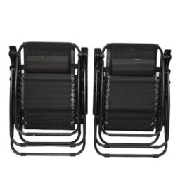 Samuel Alexander Set Of 2 Black Multi Position Textoline Zero Gravity Garden Relaxer Chair Lounger - thumbnail 9